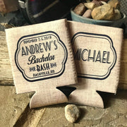Burlap party favors. Guy's 21 30 40 50 Birthday Party! Burlap Bachelor Party Gifts. Nashville, Austin, Charleston Party Favors. NOLA!